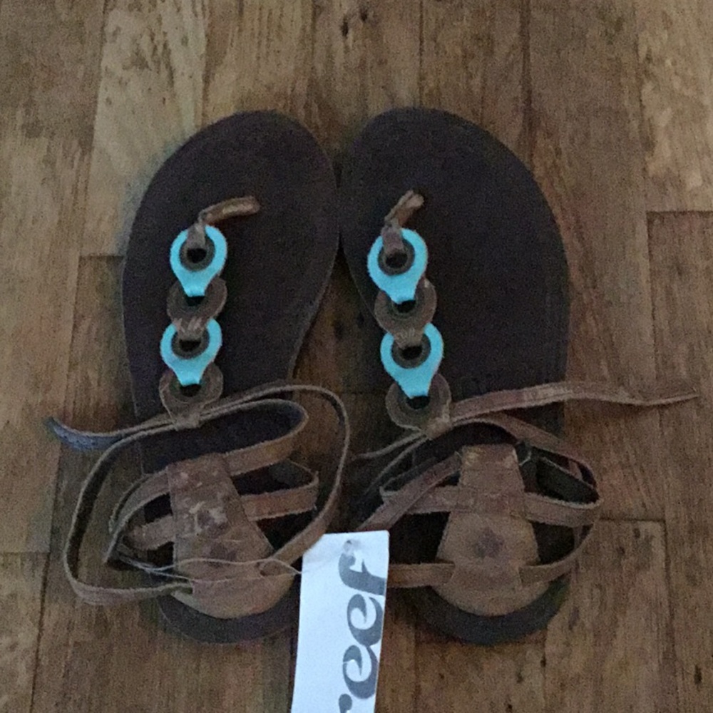 Brand New REEF brown leather sandals